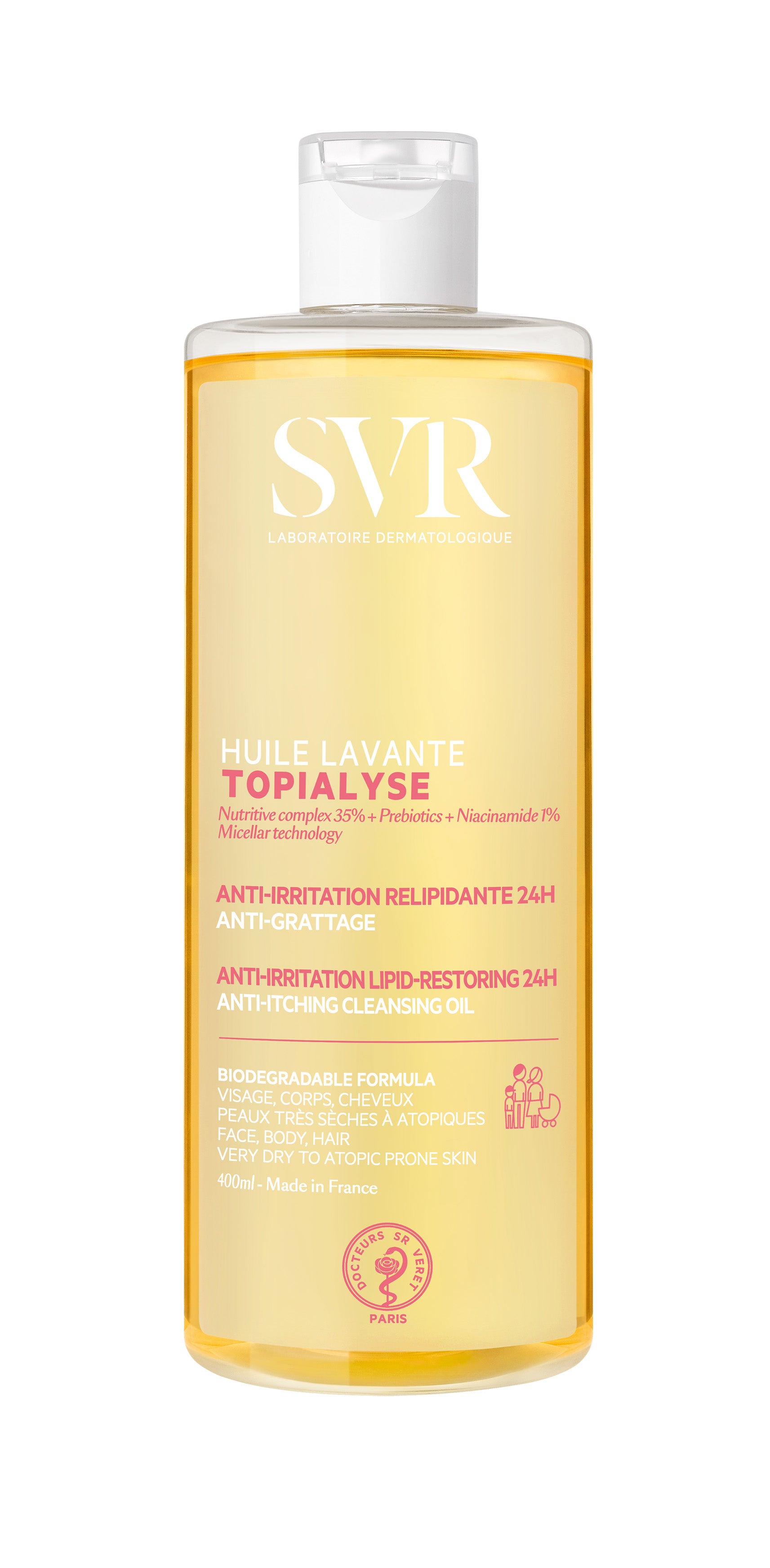 SVR TOPIALYSE HUILE Pesuöljy hajustettu 400 ml
